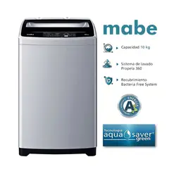 MABE - LAVADORA AUTOMATICA 10 kg LMAP1015WGBB0 silver.