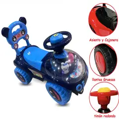BABY HAPPY - Carrito Panda con Timon con Bocina Azul y Negro