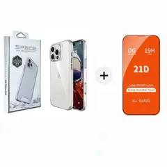 CASE - SPACE TRANSPARENTE+ MICA DE VIDRIO PARA IPHONE 16 PRO MAX