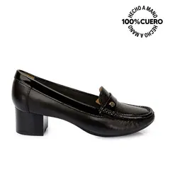 VIALE - Zapato Mocasín Vestir DENI-2514 Negro Cuero