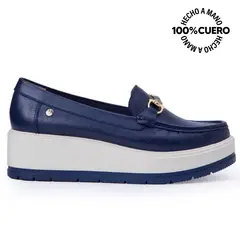 VIALE - Zapato Mocasín Casual DENI-2517 Azul Cuero