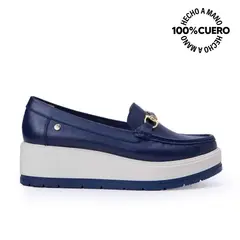 VIALE - Zapato Mocasín Casual DENI-2517 Azul Cuero
