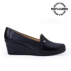 VIALE - Zapato Mocasín Casual LE-2514 Negro Cuero