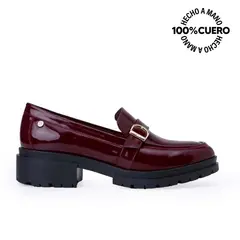 VIALE - Zapato Mocasín Casual TASTE-2510 Cherry Cuero