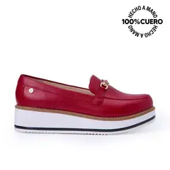VIALE - Zapato Mocasín Casual TATI-2528 Rojo Cuero