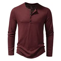 BLWOENS - Polera de manga larga para hombres - Rojo