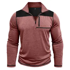 BLWOENS - Polera de manga larga para hombres - Rojo
