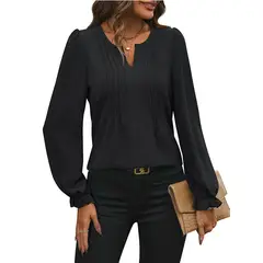 BLWOENS - Polera de manga larga para mujers - Negro