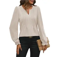 BLWOENS - Polera de manga larga para mujers - Beige