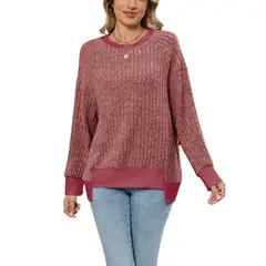 BLWOENS - Polera de manga larga para mujers - Rojo