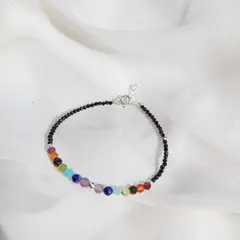 INTUERI - Pulsera 7 Chacras + Espinela Negra