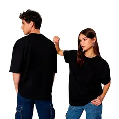 GENERICO - Polo Oversize UNISEX 100% Algodón - NEGRO