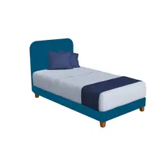 MUEBLES MACRUMO - CAMA MONTESSORI TAPIZADA EVOLUTIVA DESARMABLE + PATAS AZUL 1 PLZ