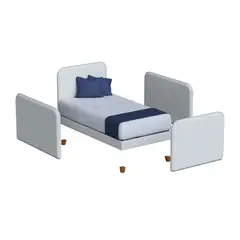 MUEBLES MACRUMO - CAMA MONTESSORI TAPIZADA EVOLUTIVA DESARMABLE + PATAS COLOR BEIGE 1PLZ
