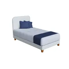 MUEBLES MACRUMO - CAMA MONTESSORI TAPIZADA EVOLUTIVA DESARMABLE + PATAS BEIGE 1.5 PLZ