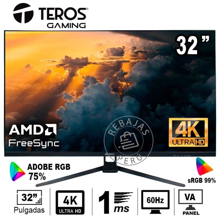 Monitor TEROS TE-3252S 315 4K UHD 1ms Freesync RGB VA LED
