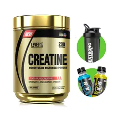 LEVEL PRO - CREATINA MICRONIZADA 500G + SHAKER + X-B