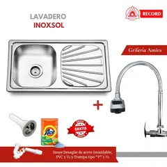EJESA CREA TU ESPACIO IDEAL - COMBO LAVADERO INOXSOL RECORD + GRIFERÍA AMIRA