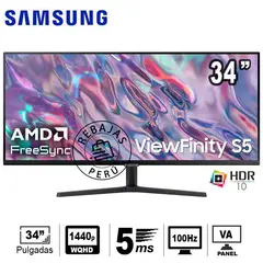 SAMSUNG - Monitor ViewFinity S5 34 UWQHD 100Hz HDR10 HDMIx2 DP