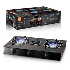 OEM - Cocina Estufa de Gas de Vidrio Templado 3Hornillas