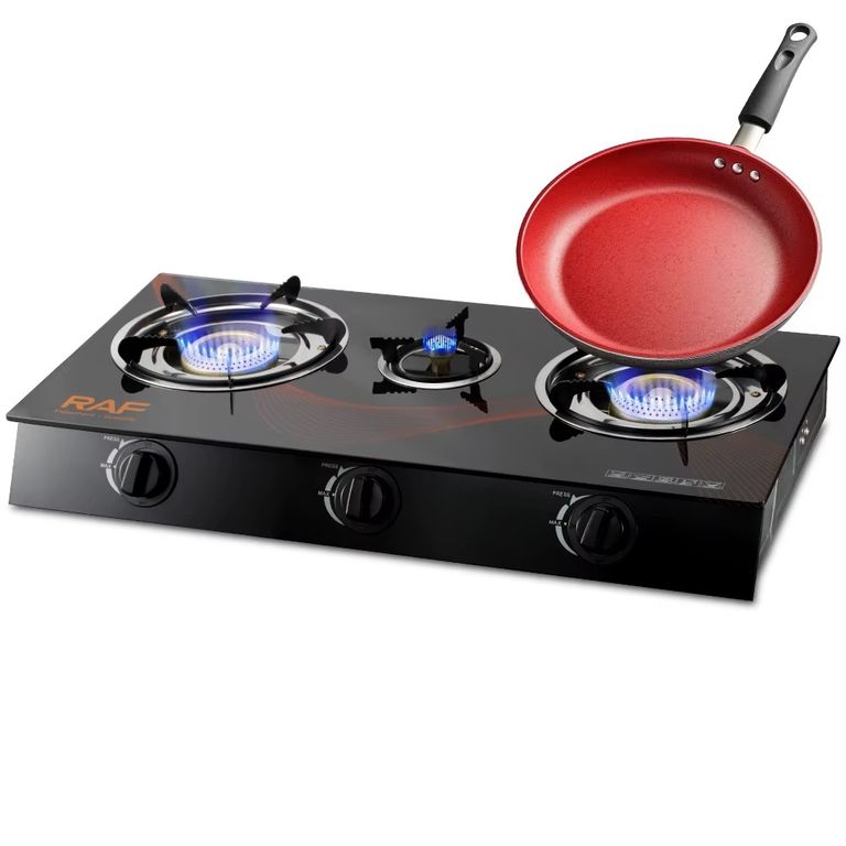 Cocina Estufa de Gas de Vidrio Templado 3Hornillas