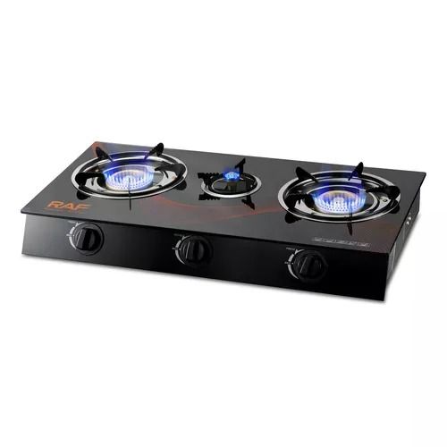 Cocina Estufa de Gas de Vidrio Templado 3Hornillas