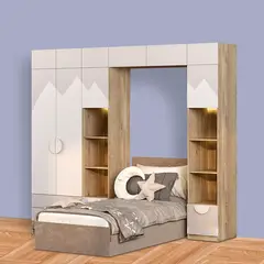 GENERICO - Camarote Infantil Bolonia+ Cabecera + Estante 1.5 plz