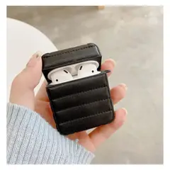 GENERICO - Case Full Puffer para Airpods 1era 2da Generación Negro
