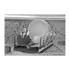 TRAMONTINA - Escurridor de platos Plurale de ace. Inox. bandeja grafito