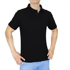GENERICO - POLO CUELLO CAMISERO MANGA CORTA NEGRO