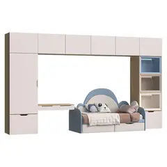 GENERICO - Camarote Infantil Milan+ Cabecera + Estante 1.5 plz