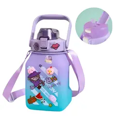 ELMEJORPRECIO - Tomatodo Portátil de 1.5 L Sports con Stickers 2D y 3D Lila