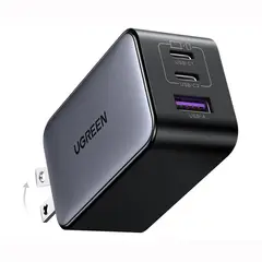 UGREEN - Cargador 65W USB-C Nexode 3-Puertos GaN Fast Charge