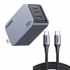 UGREEN - Cargador 100W USB-C Nexode PRO 3-Puertos GaN Fast Charge