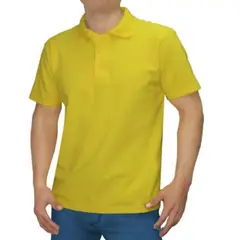 GENERICO - POLO CUELLO CAMISERO MANGA CORTA AMARILLO BRASIL