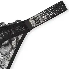 VICTORIA'S SECRET - Calzon Panty Negra Con Encaje Tira Brillante Victorias secret