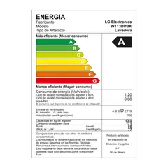 LG - LAVADORA TURBODRUM CARGA SUPERIOR 13KG WT13BPBK - NEGRO