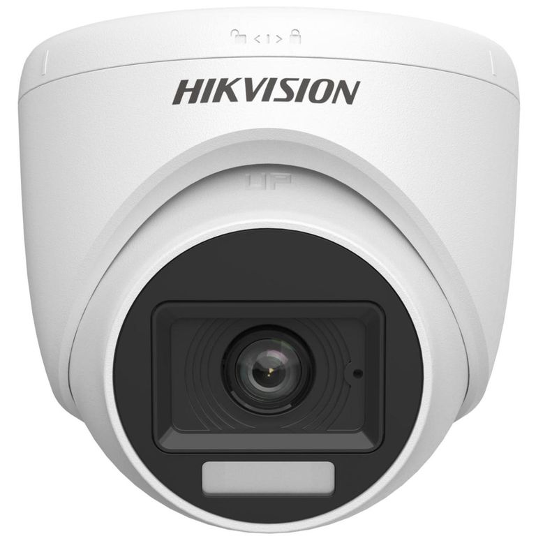 Camara fija tipo torreta para interiores con audio luz e híbrido inteligente 3K DS-2CE76K