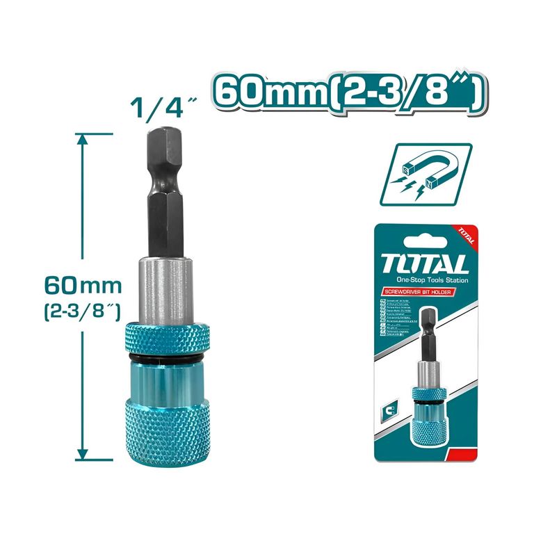 Porta Puntas De Destornillador Total Limite Magnético De ¼ - TAC464601