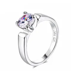 LA TIENDA 88 JOYAS Y ACCESORIOS - La Tienda 88 - Anillo De Compromiso Mujer Bañado en Oro de 18k - Blanco
