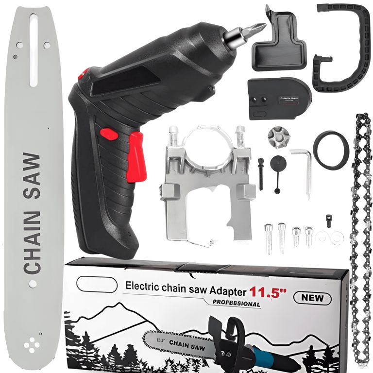 Destornillador Eléctrico + Adaptador Motosierra - Eficiencia y Precisión