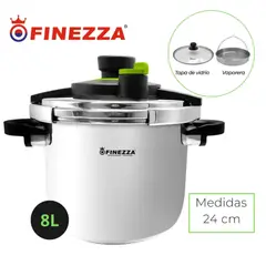 FINEZZA - OLLA A PRESIÓN 8 LITROS EN ACERO INOXIDABLE