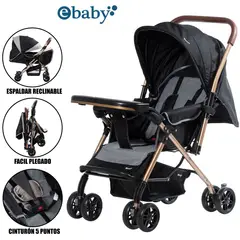 EBABY - Coche Cuna de Lujo «BON» Reclinable Black