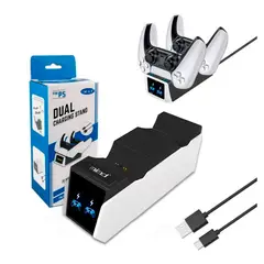 MIMD - Cargador Dual para Mandos PS5 Base Luz led P5