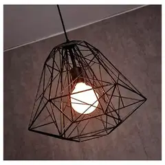 GENERICO - Lámpara Colgante Vintage Hexágono Negro