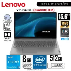 LENOVO - Laptop V15 G4 IRU Intel Core i5-13420H 8GB Ram 512GB SSD 156″ FHD 83A100GJLM FreeDOS