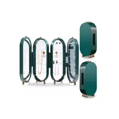 GENERICO - Organizador Joyero Plegable Con Espejo De 4 Cuerpos - Verde