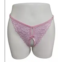 GENERICO - PANTY SEMI HILO SEXY DE ENCAJE Y ALGODON TALLA UNICA