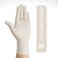 GENERICO - Guantes De Látex Empolvados Blancos Talla M Caja 100 UND
