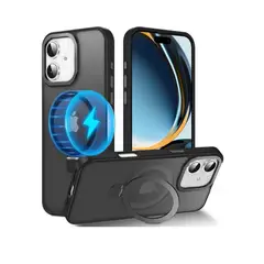 GENERICO - Funda Case Magsafe Mate con popsocket Para iPhone 16 - Negro